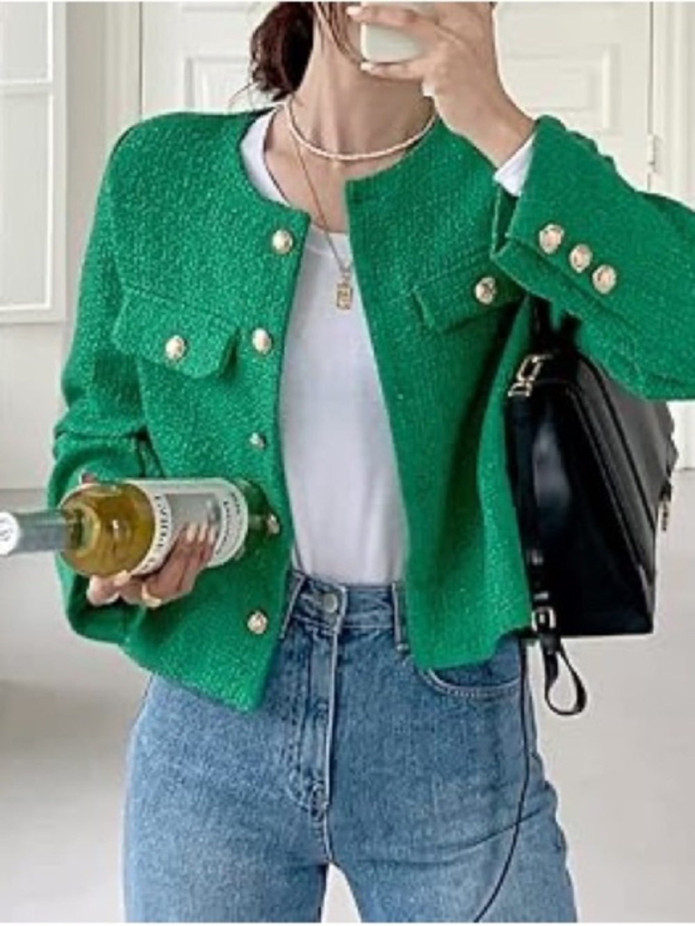 Green crop Jacket